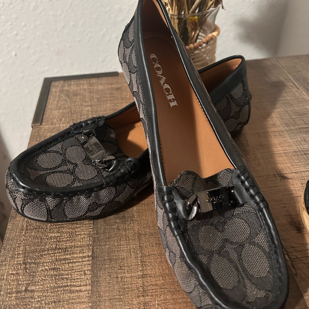 Coach Monogram Black and Gray Loafers